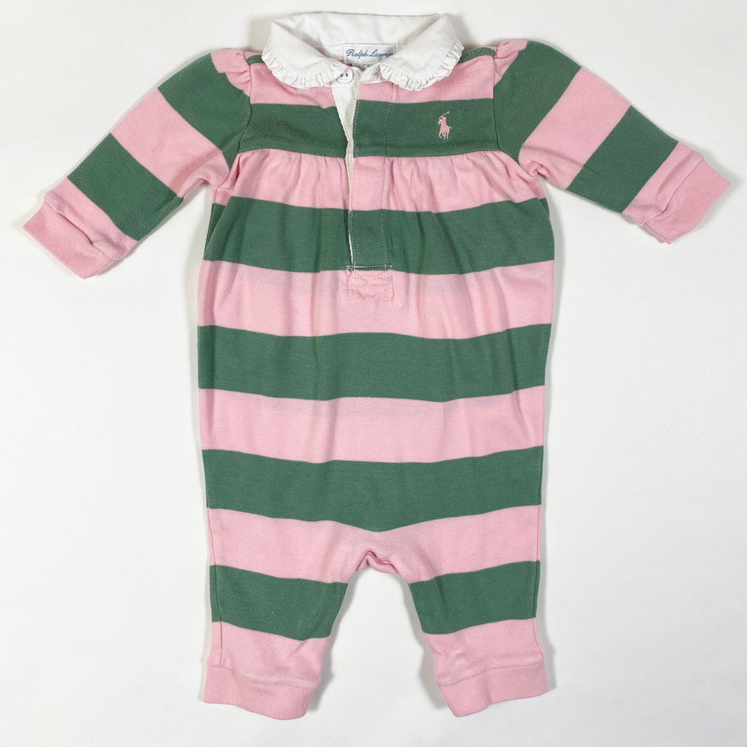 Ralph Lauren green/pink rugby striped jumpsuit 6M