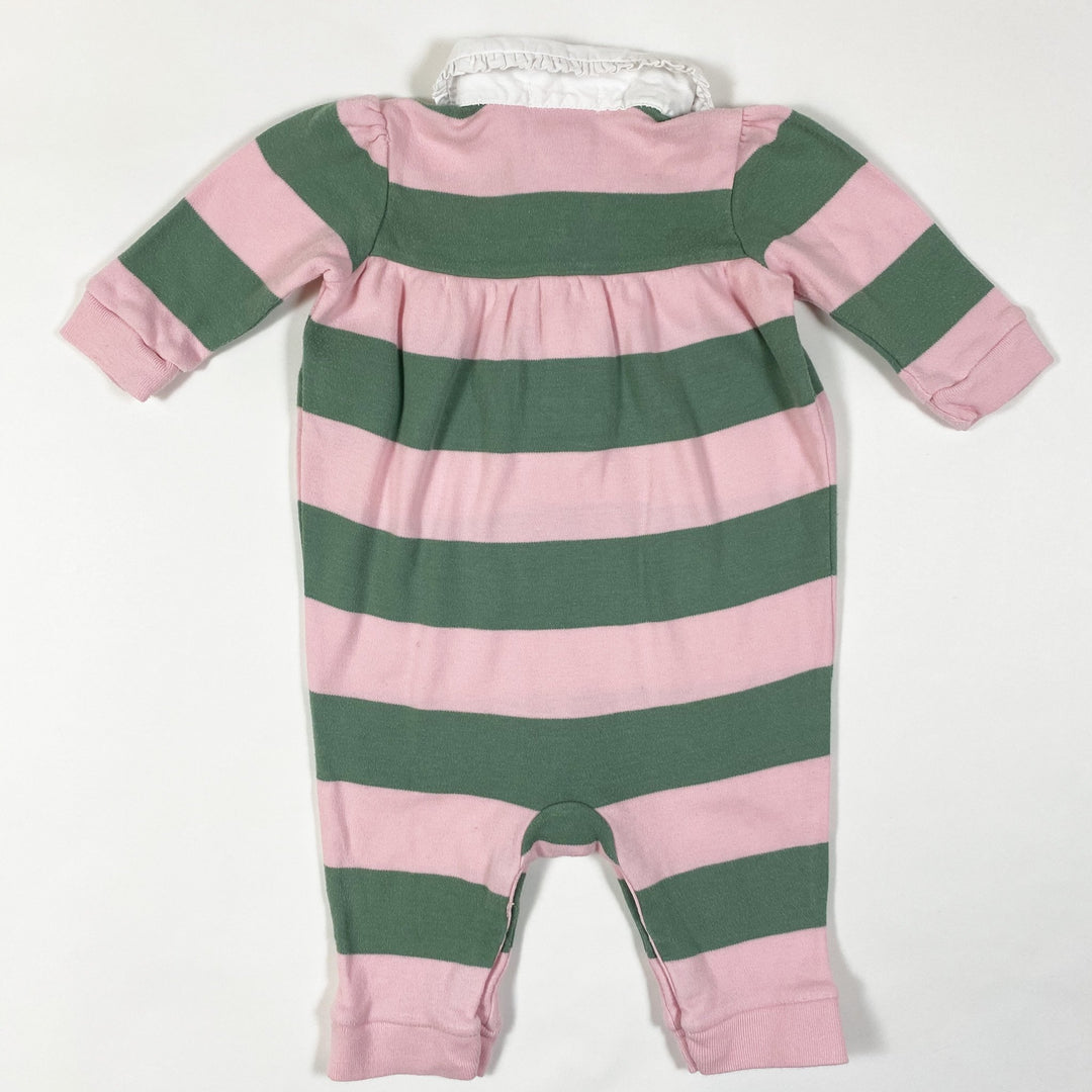 Ralph Lauren grün/rosa gestreifter Rugby-Jumpsuit 6M