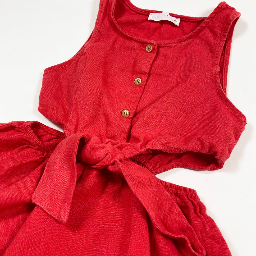 Zara red linen dress 9Y/134 2