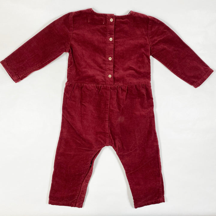 Zara burgundy velvet jumpsuit 18-24M/92 3
