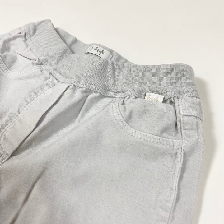 Il Gufo light grey/blue velour stretch trousers 18M