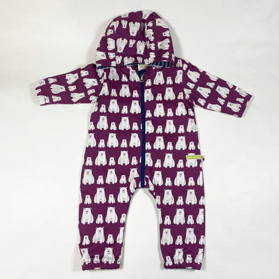 Loud and Proud plum bear water repellent overall with hood 62/68 1
