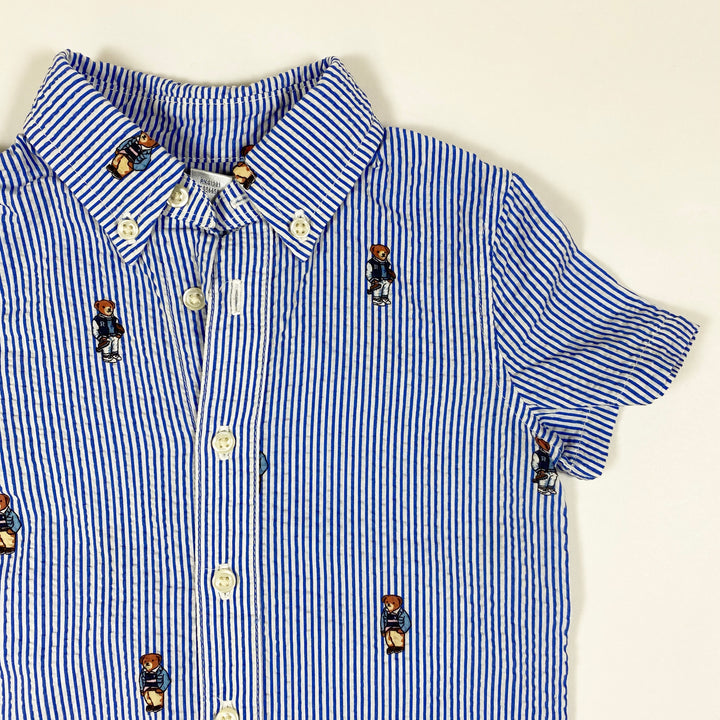 Ralph Lauren blue seersucker teddy jumpsuit 18M
