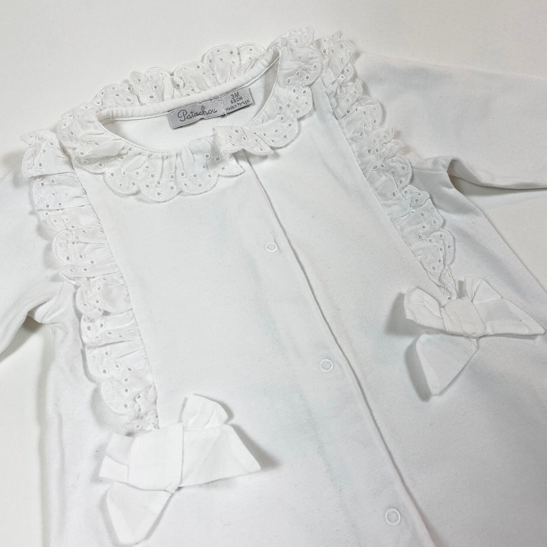 Patachou white long-sleeved bow jumpsuit 3M/62