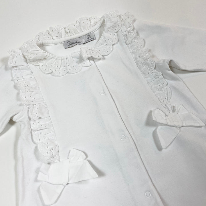 Patachou white long-sleeved bow jumpsuit 3M/62