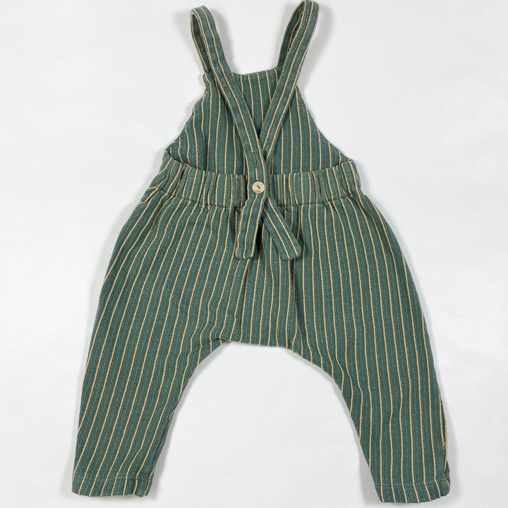Monkind green stripe dungarees 6-12M 2