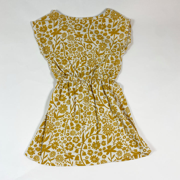 Winter Water Factory ecru/mustard yellow floral dress 4T 3