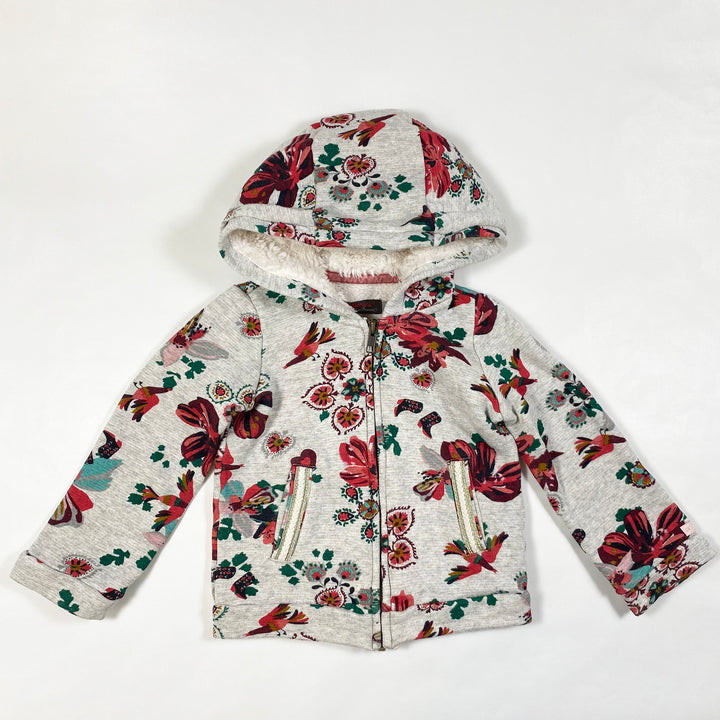 Catimini grey floral warm lined hoodie 3Y/98 1