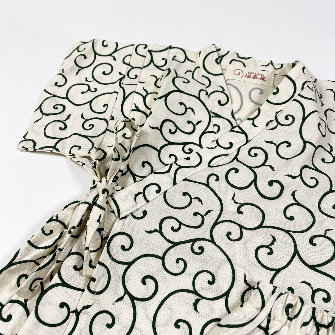 ecru kimono set with dark green print 95/15kg