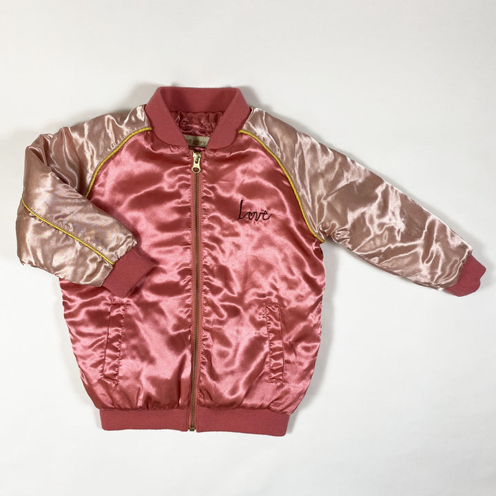 Soft Gallery pink satin bomber jacket Heartart 4Y