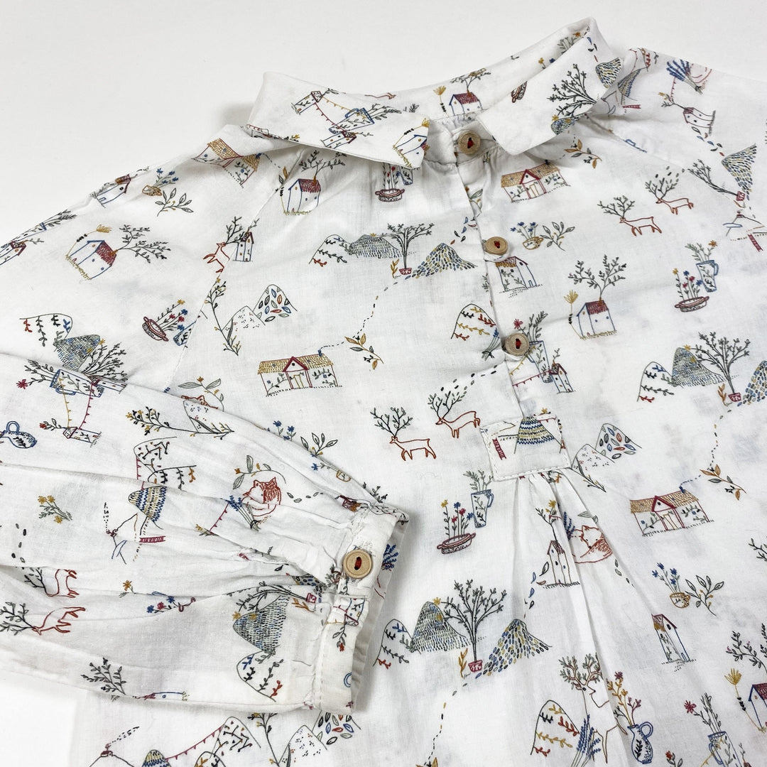 Zara white house print blouse 3-4Y/104