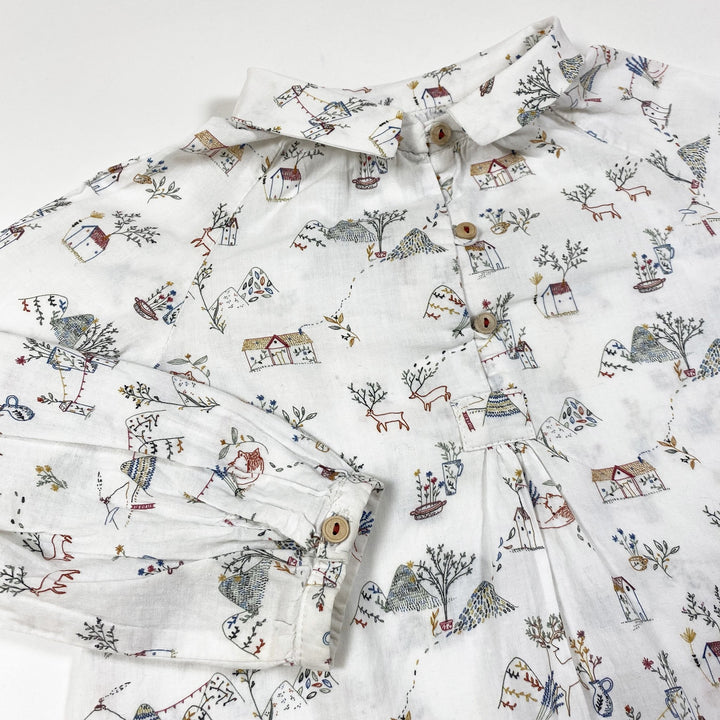 Zara white house print blouse 3-4Y/104