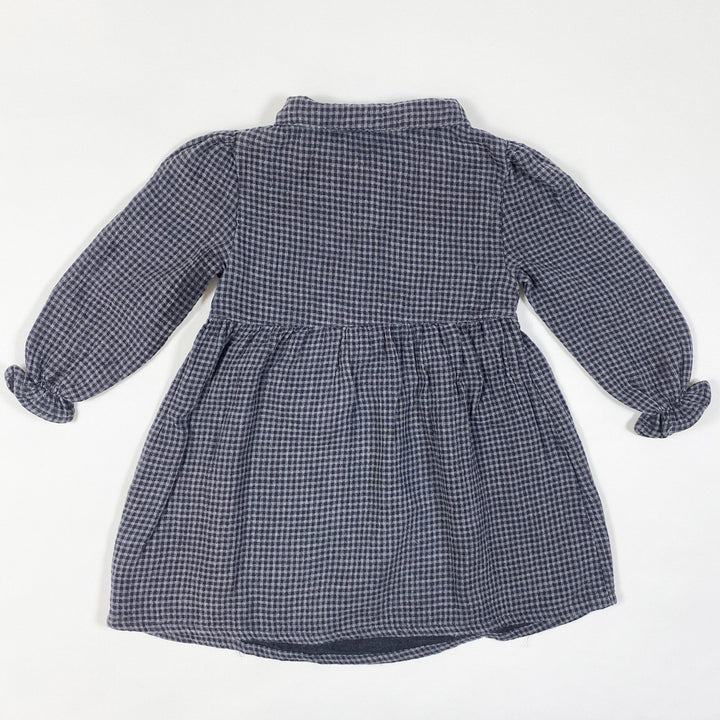 Búho grey/blue checked organic dress 18M/86