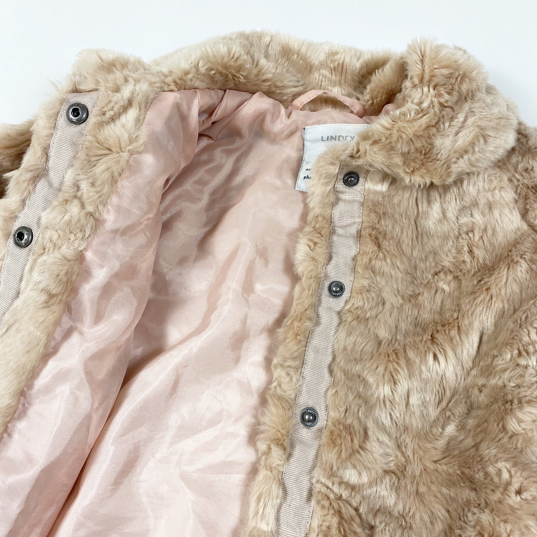 Lindex pink faux fur jacket 1,5-2Y/92