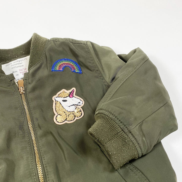 Zara green embellished bomber jacket 12-18M/86