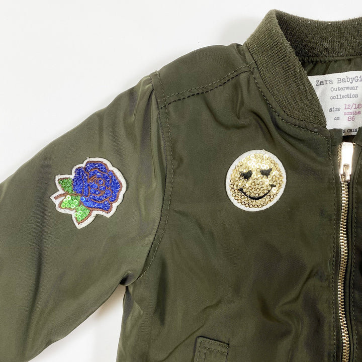 Zara green embellished bomber jacket 12-18M/86