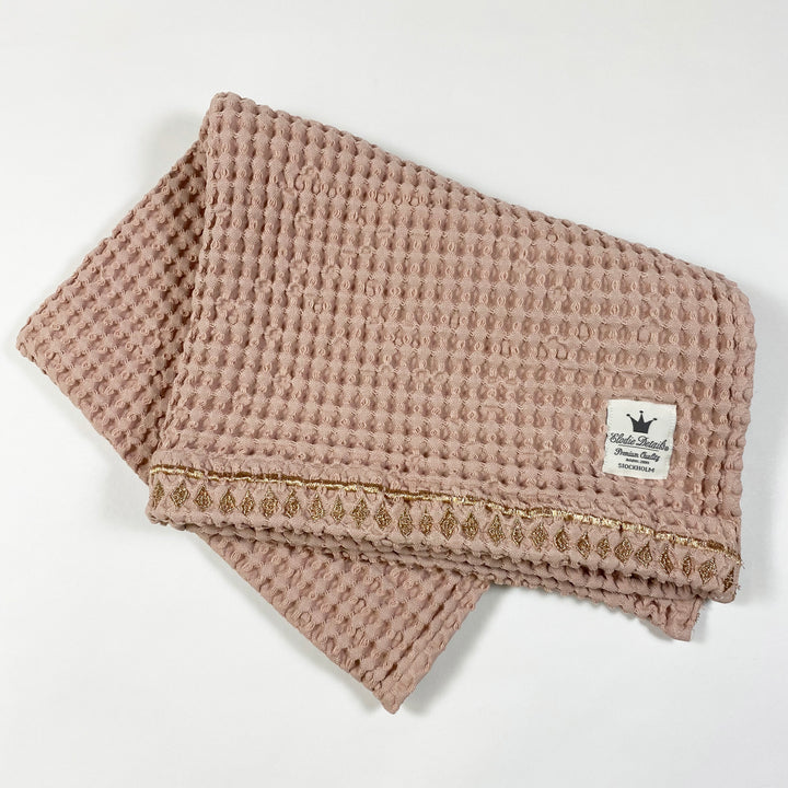 Elodie Details soft rose waffle cotton blanket 100x65cm