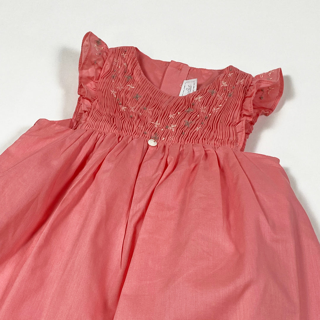 Tartine et Chocolat coral smocked dress 6M 2