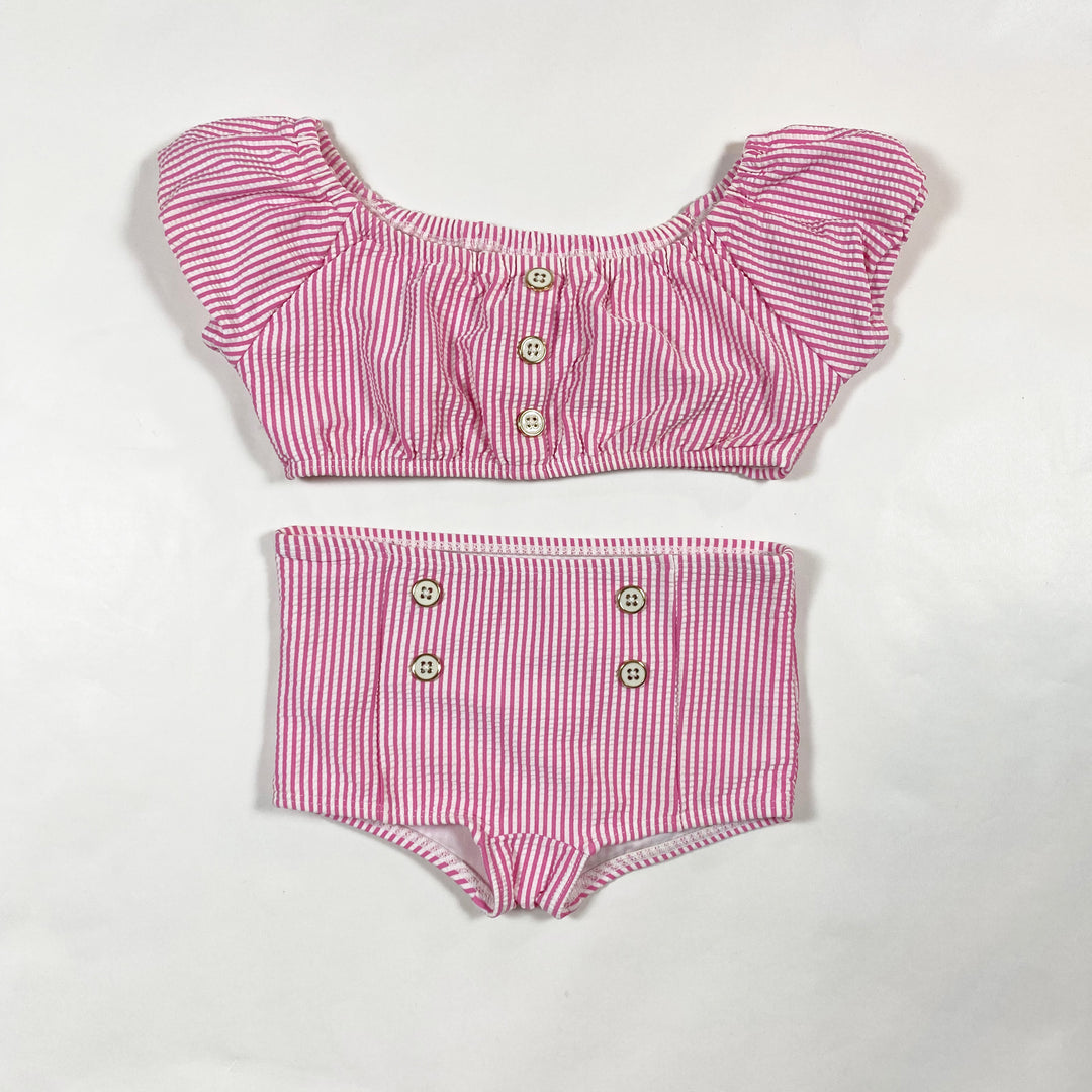 Janie and Jack pink striped seersucker 2-piece swimsuit 4Y 1