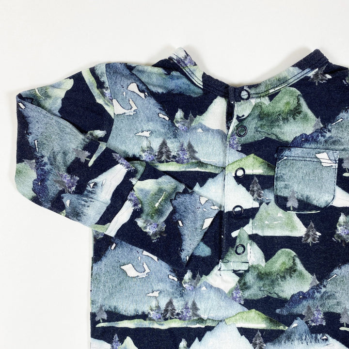 Posh Peanut mountain print bamboo jumpsuit 6-9M