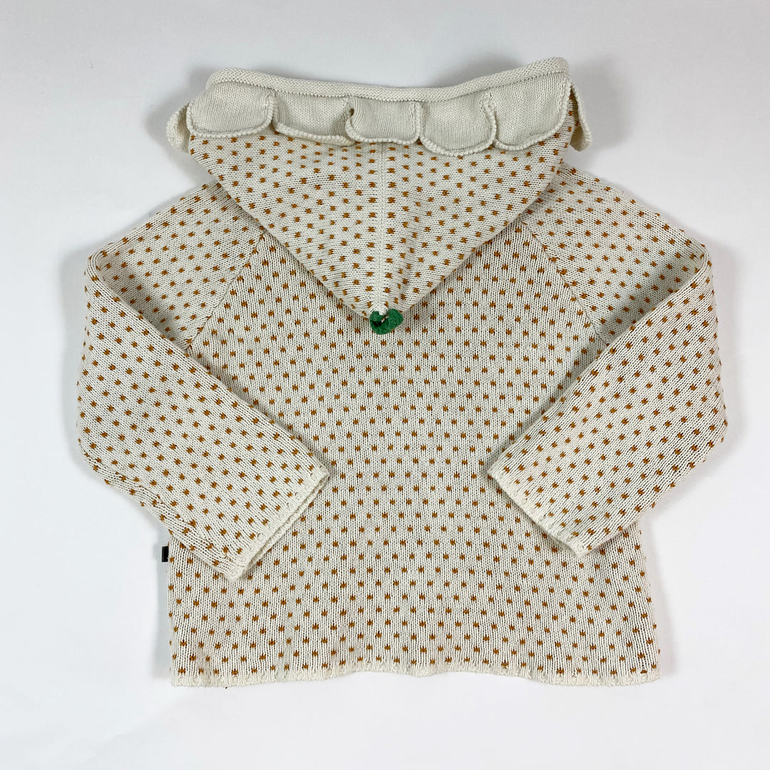Oeuf NYC ecru/camel daisy sweater with hood 4Y 2