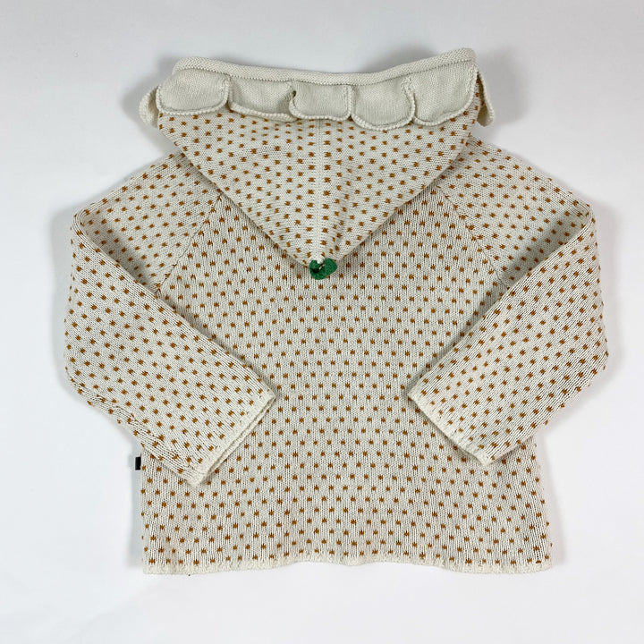Oeuf NYC ecru/camel daisy sweater with hood 4Y 2