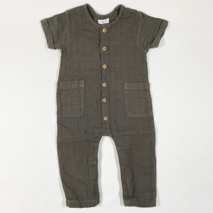 Jamie Kay brown linen overall 3-6M