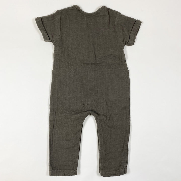 Jamie Kay brown linen overall 3-6M
