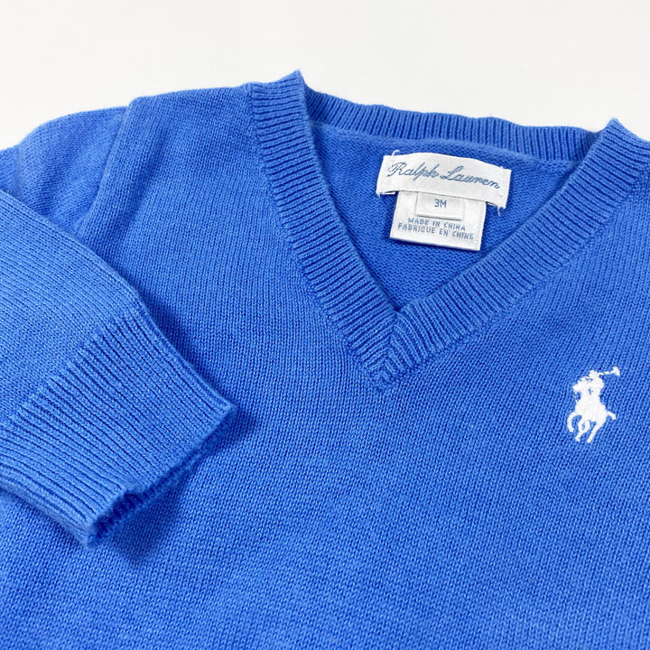 Ralph Lauren sky blue v-neck jumper 3M