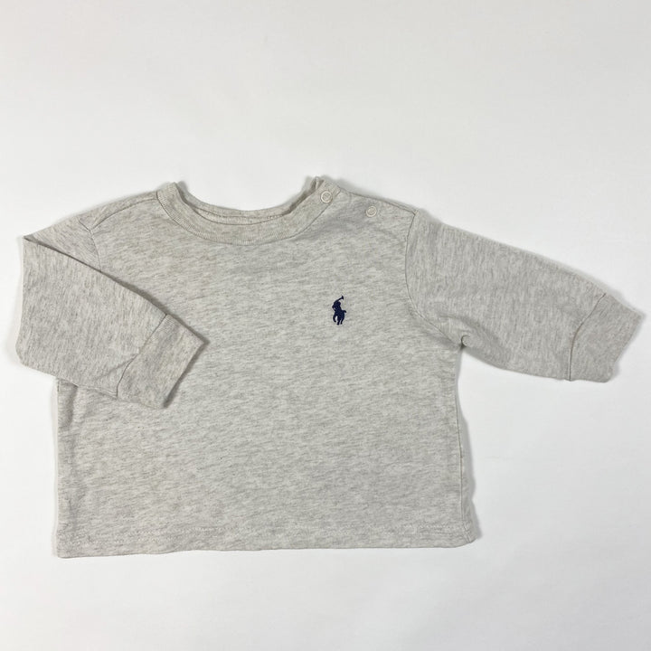 Ralph Lauren greige melange long-sleeved t-shirt 3M/60