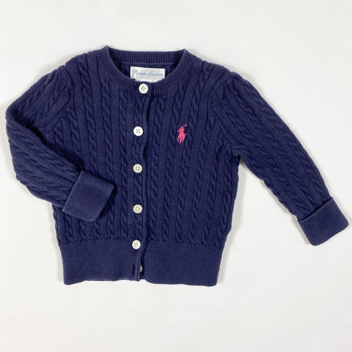 Ralph Lauren navy cable knit cardigan 9M