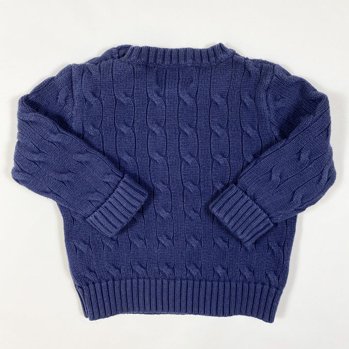 Ralph Lauren navy cable knit jumper 12M