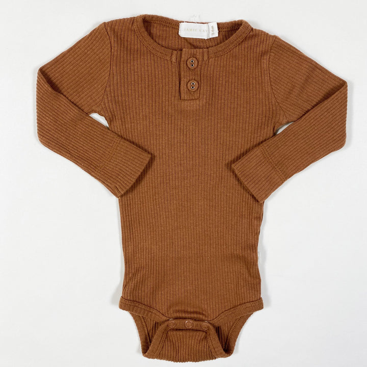 Jamie Kay rust rib long-sleeved body 3-6M