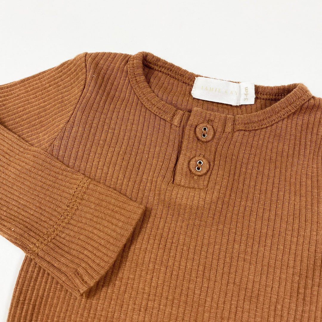 Jamie Kay rust rib long-sleeved body 3-6M