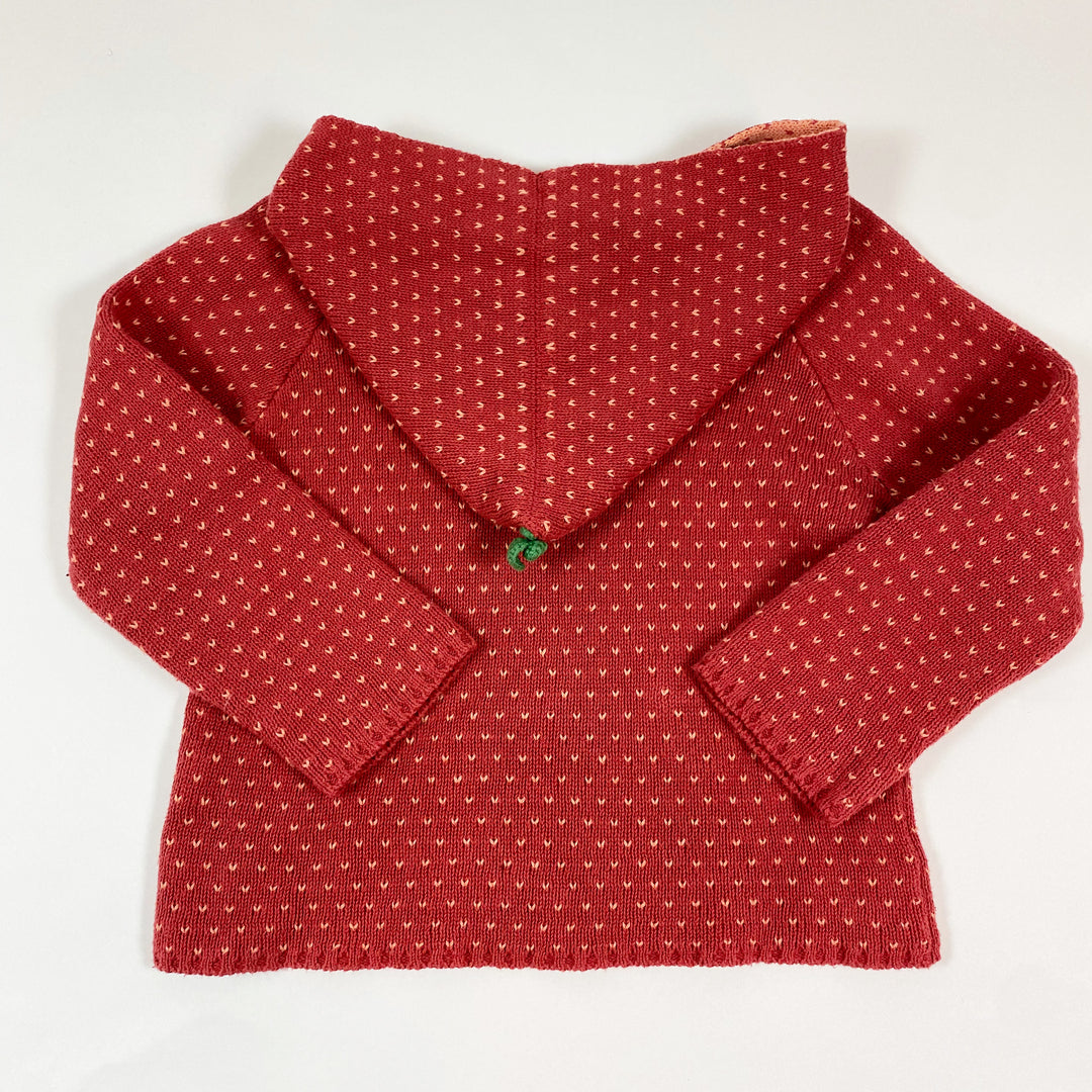 Oeuf NYC strawberry sweater with hood 4Y 1