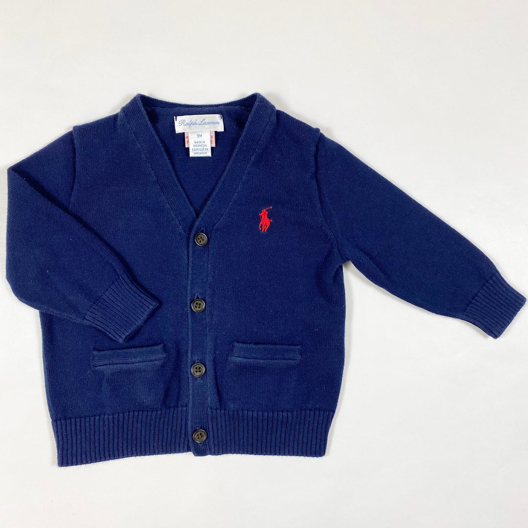 Ralph Lauren navy cotton cardigan 9M 1