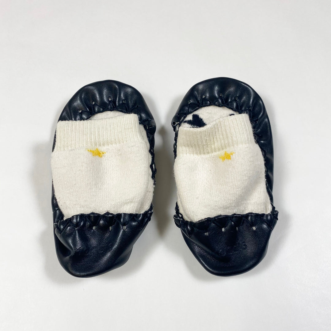Moccis white/black bow slipper socks 24/25 2