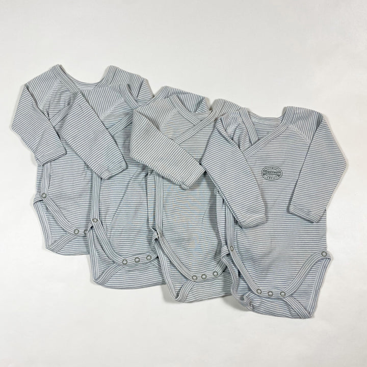 Petit Bateau set of 4 sage striped body 3M/60 2