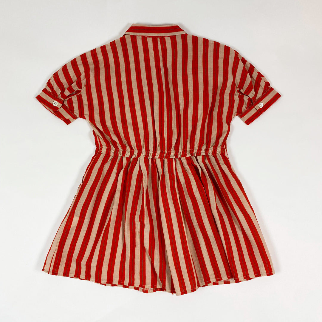 Maan Belgium ecru/red striped dress 4Y 3
