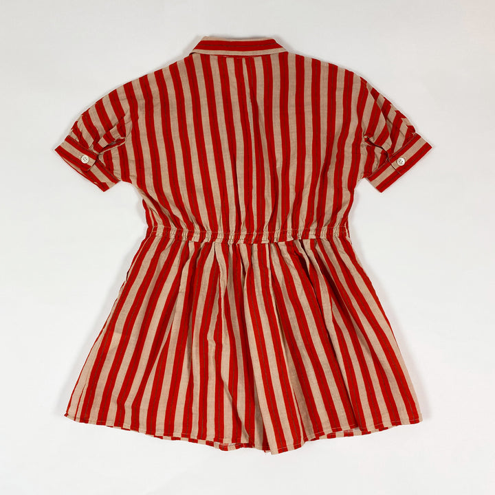 Maan Belgium ecru/red striped dress 4Y 3