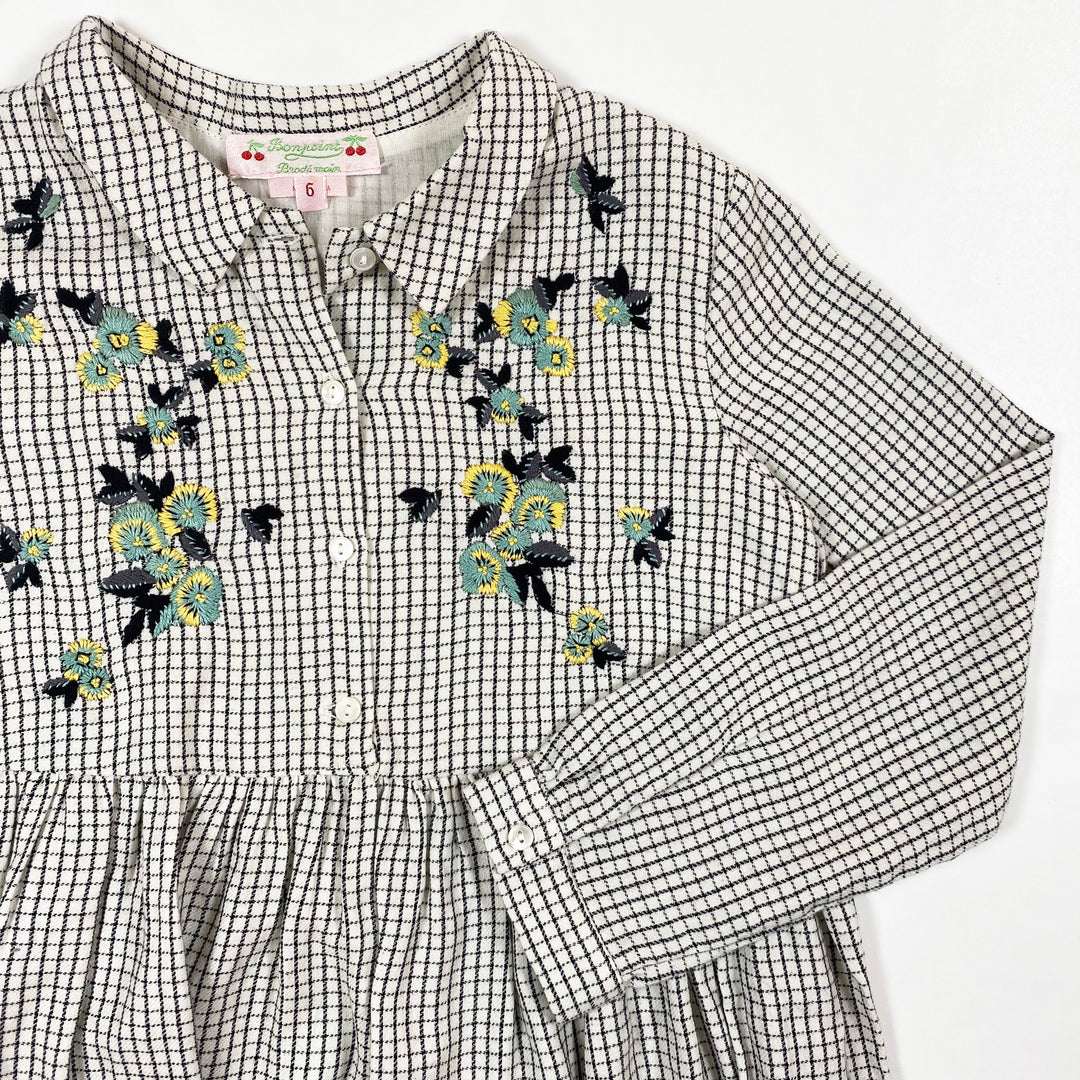 Bonpoint checked embroidered dress 6Y 2