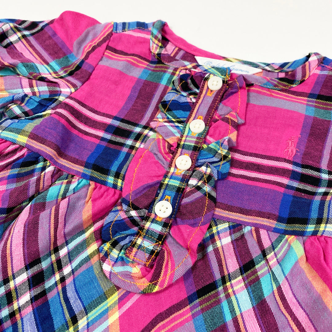 Ralph Lauren hot pink plaid short-sleeved dress and bloomer set diff. sizes