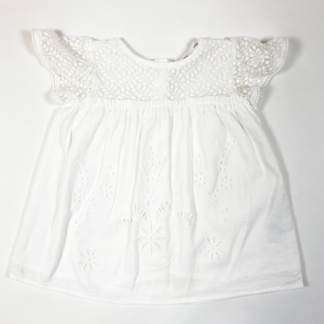 Zara white broderie anglaise and lace dress 9-12M/80