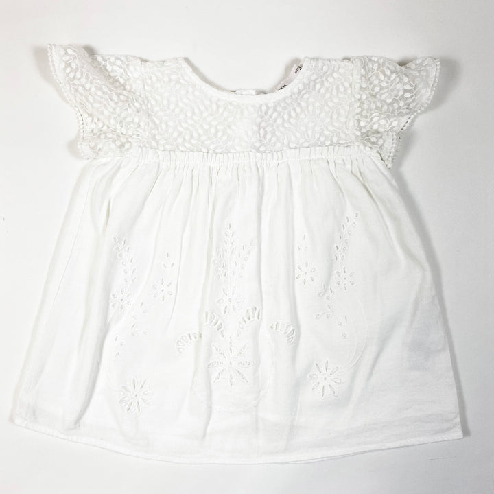 Zara white broderie anglaise and lace dress 9-12M/80