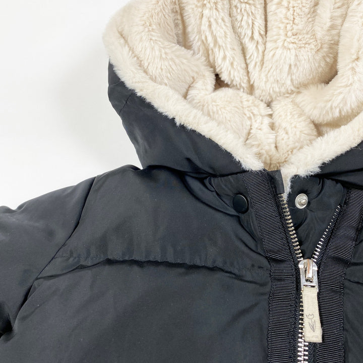 Zara black faux fur lined winter jacket 12-18M/86