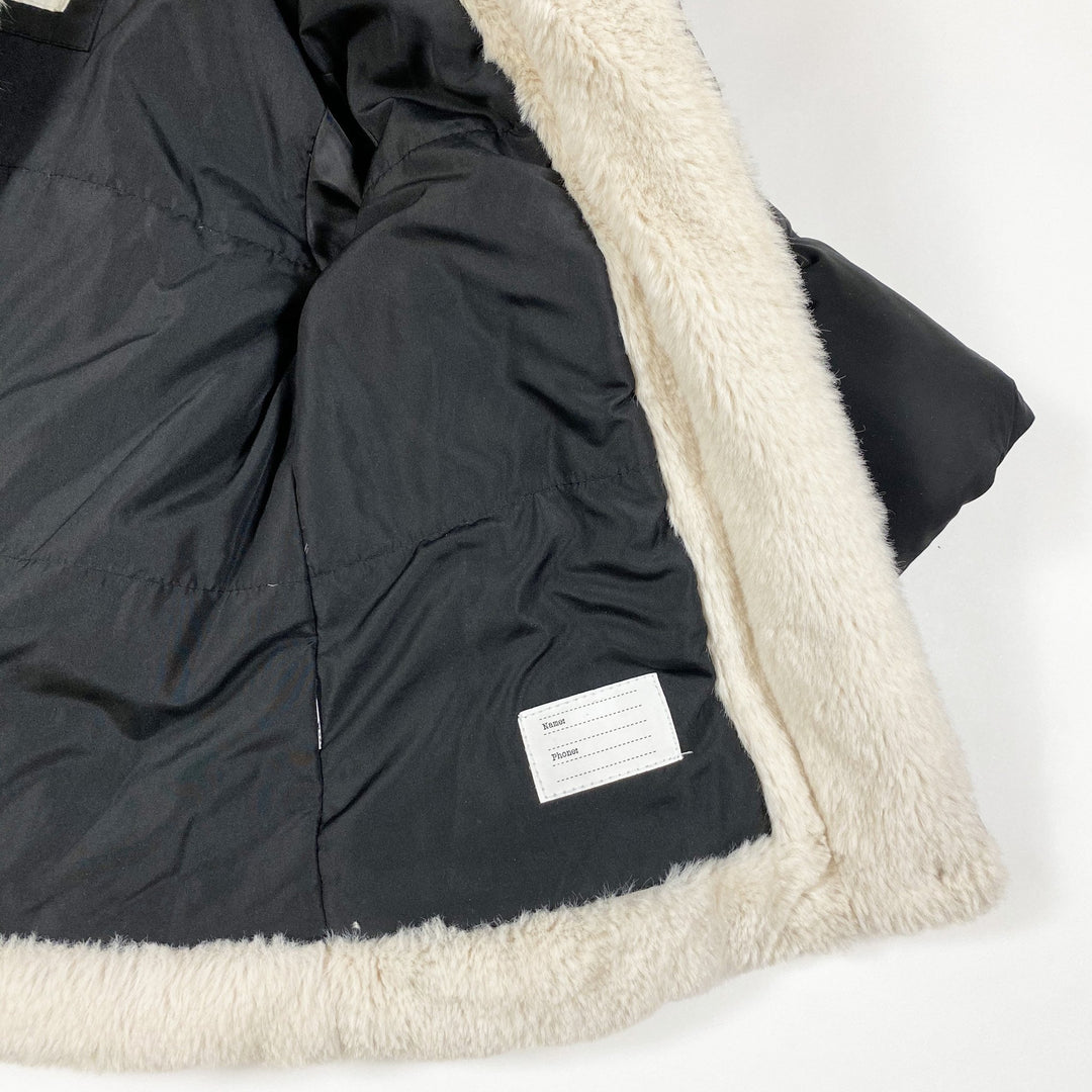 Zara black faux fur lined winter jacket 12-18M/86