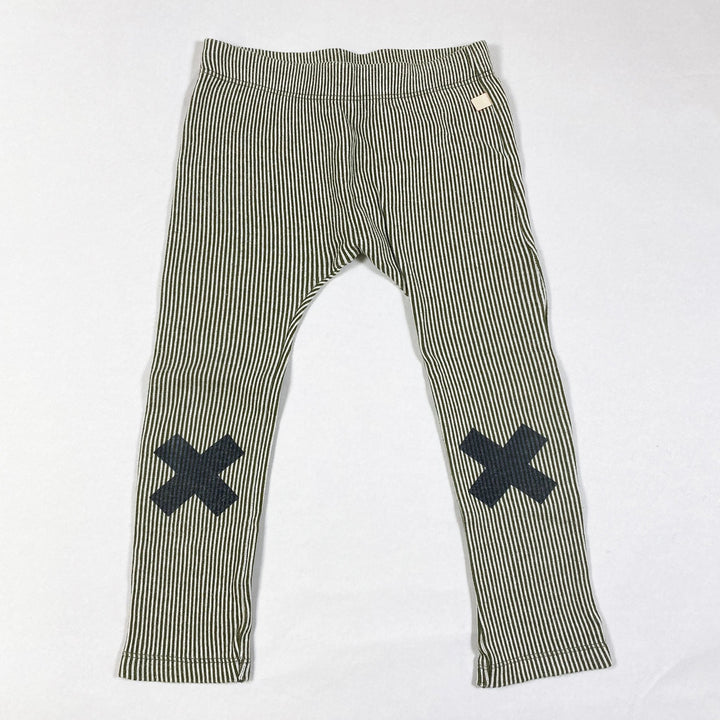 Tinycottons striped leggings with x on knees 6Y