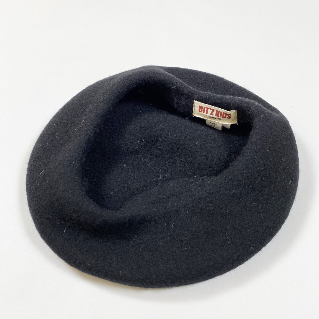 Bit'z Kids black wool beret 52/3-4Y