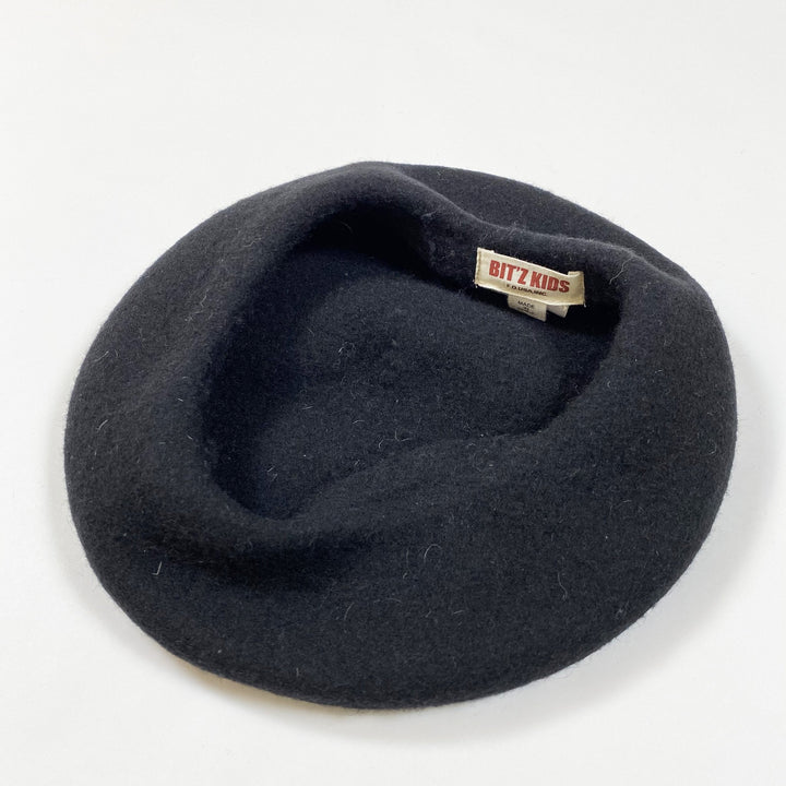 Bit'z Kids black wool beret 52/3-4Y