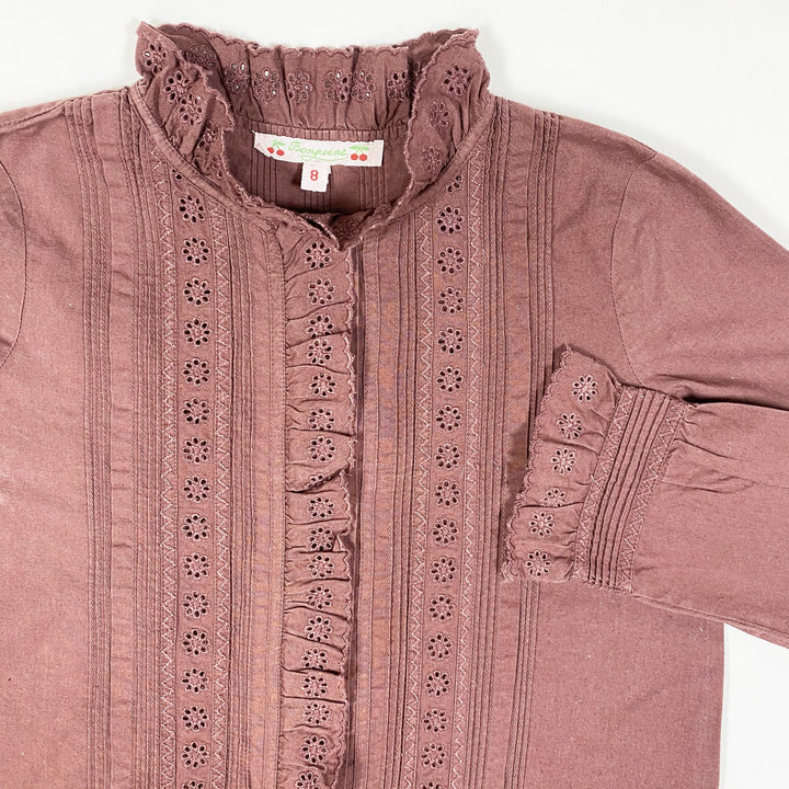 Bonpoint violet cotton broderie anglaise dress 8Y